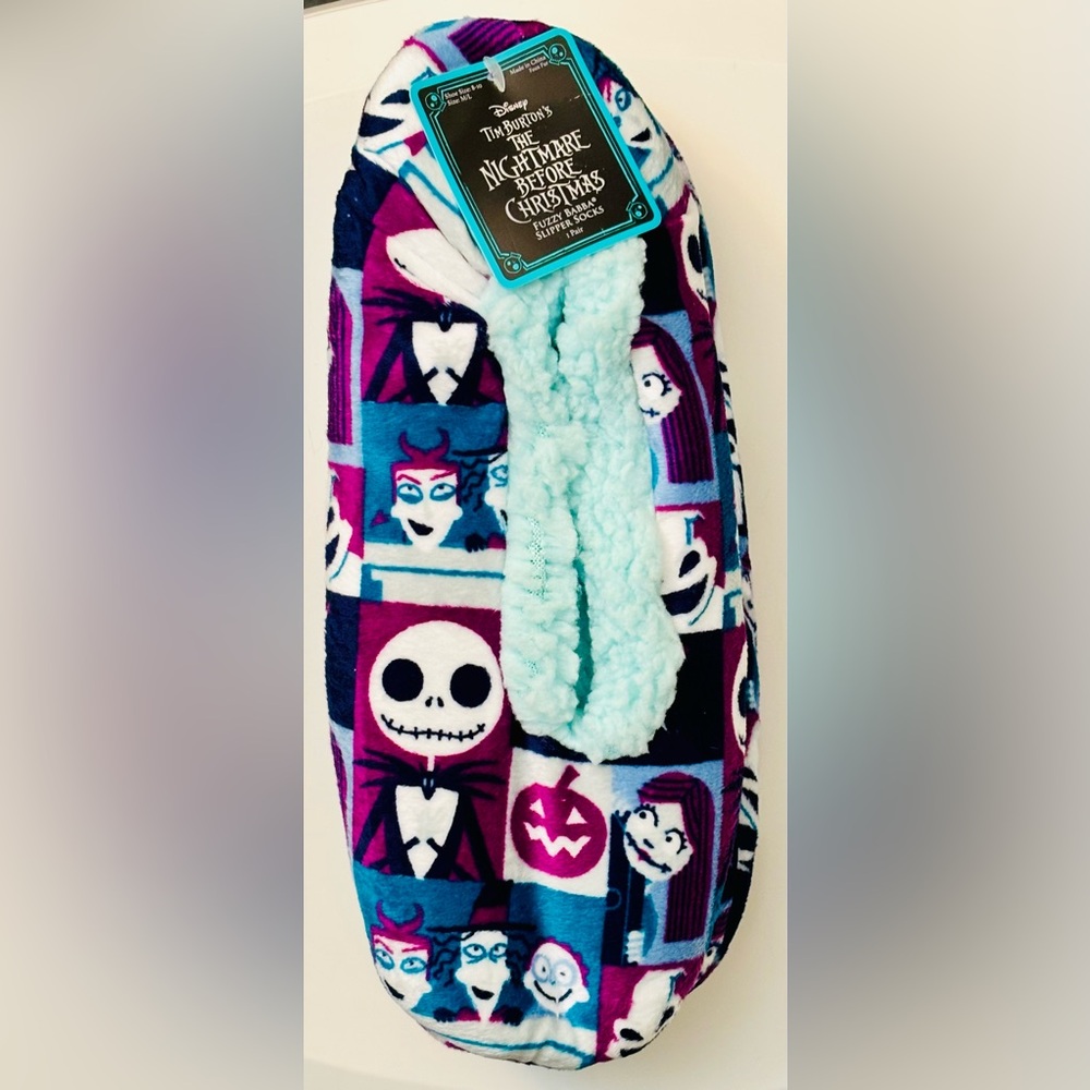 Disney Nightmare Before Christmas Fuzzy Slipper Socks - Size M/L